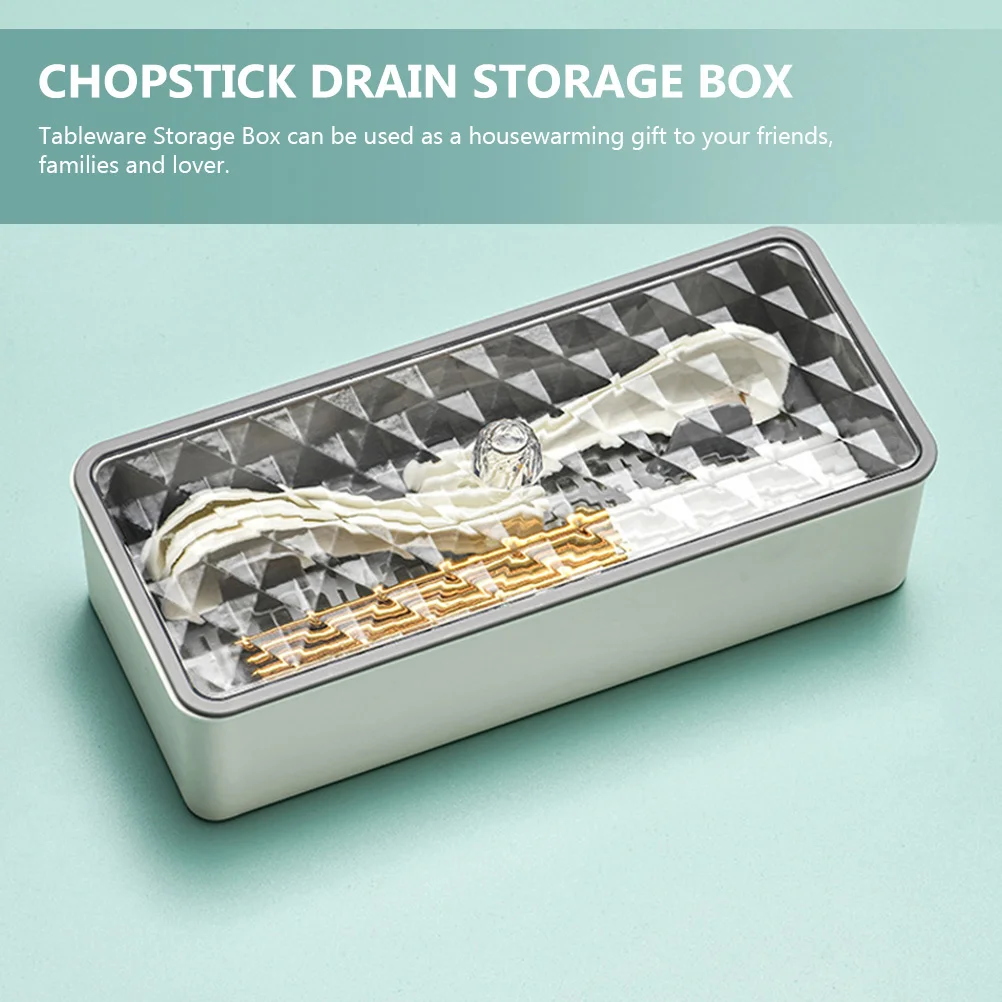 

Chopsticks Drain Storage Box Kitchen Cutlery Fork Organizer Utensil Container Compact Multi- Supplies