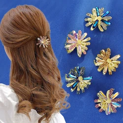 Elegant Imitation Crystal Daisy Hairpin Grasping Clip Sen Flower Bangs Clip Hair Grasping The Back Of The Head