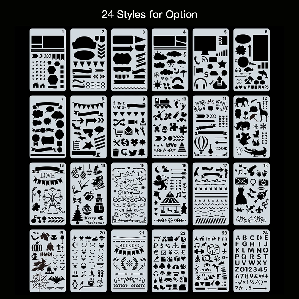 1pc Drawing Stencils Hollow Out Design PET Material Template Reusable for Children Students DIY Painting Craft Notebook