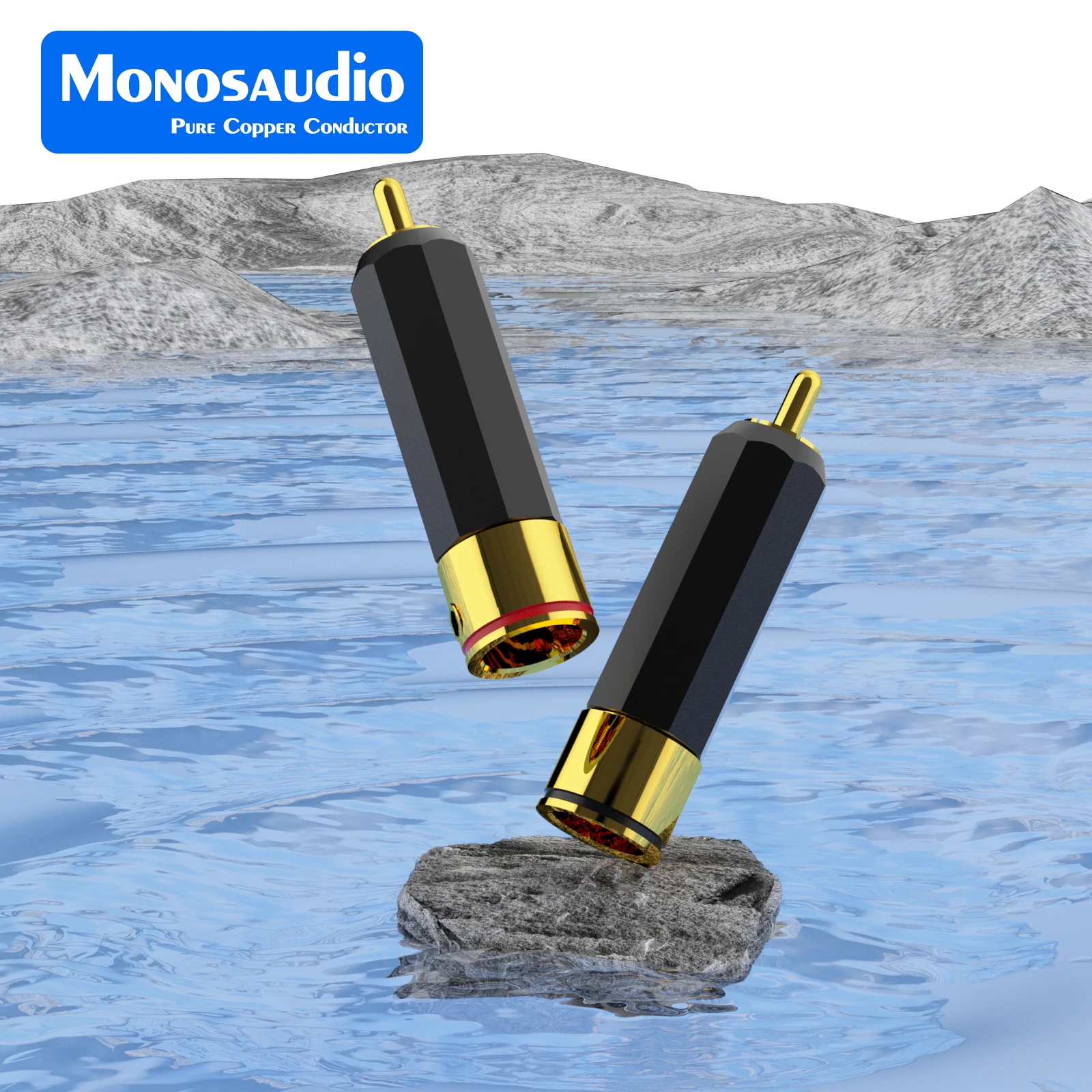 Wysokiej klasy wtyczka złącza Monosaudio RCA Rodowo/pozłacana wtyczka złącza RCA do DIY kabel sygnałowy audio hi-fi R209R/G