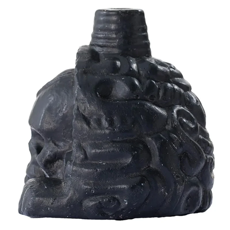 B78B-Aztec Death Whistle Aztec Scary Death Whistle Ghost Whistle Skull Head Party Noise Prop Resin Halloween Gift Black