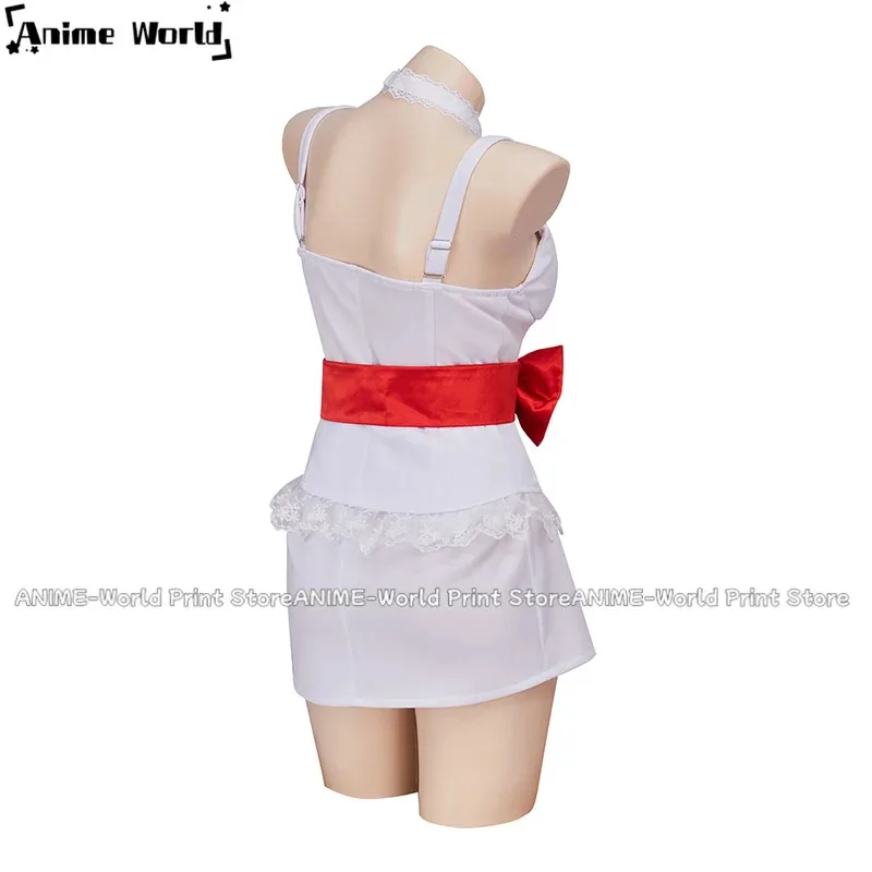 《حجم مخصص》لعبة كوسبلاي كاثرين أزياء تنكرية كاثرين مثير بحمالات بيضاء قصيرة مع جوارب مجموعة كاملة للنساء