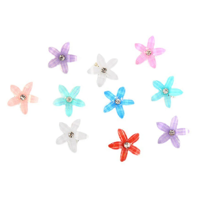 10Pcs Cute Fashion Braided Small Flower Hairpin For Women Girls Everyday Styling Mini Hair Claw Headdress Hair Accessories