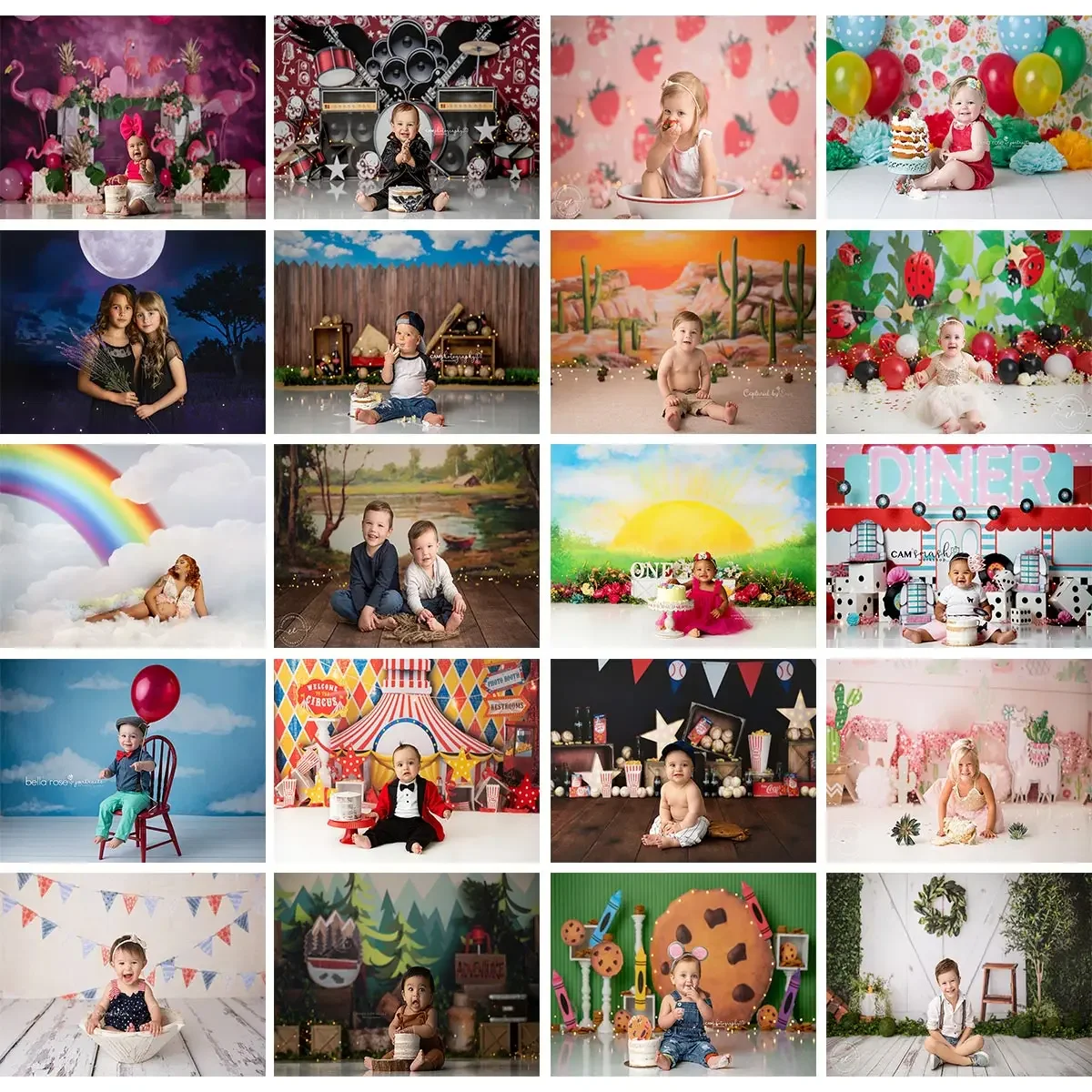 

Фон для фотосессии «Сладкие летние клубники»: Декор для детских праздников, фотозон, фотосессий с тортами, солнечные радужные фоновые задники для девочек и взрослых, для студийной съемки