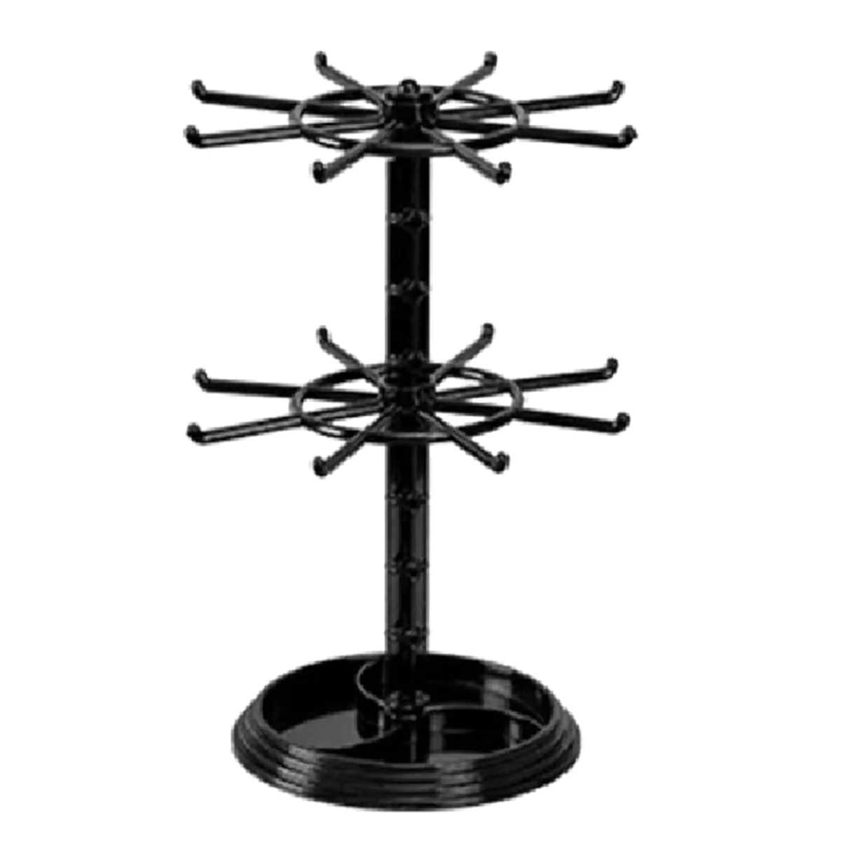 

Jewelry Organizer 2 Tier Rotating Jewelry Display Stand Spinning Necklace Tower Storage Rack For Earrings Watch Showcase