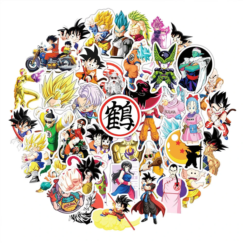 10/30/50pcs Dragon Ball Anime Stickers for Kids Son Goku Cartoon Decals Waterproof DIY Skateboard Car Cool Super Saiyan Sticker