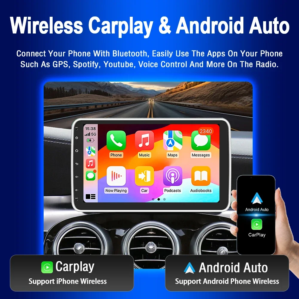 LELV 360 Rotatable 9 10“ Car Radio For Universal Car Multimedia Player Stereo 1DIN Video Carplay Head Unit 4G