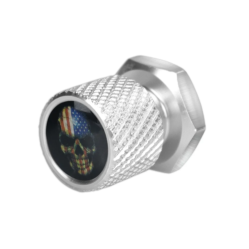 6mm Motorcycle Seat Knob Screw Aluminum Knurled Quick Release Seat Nut American Flag Skull Logo Replacement Bolt for Harley Davidson Street Glide Touring Electra Glide Road Glide