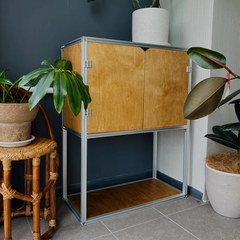 

Aluminum profile cabinet, multi-layer dining side cabinet, birch ocean board, coffee cabinet, bookcase, locker integrated