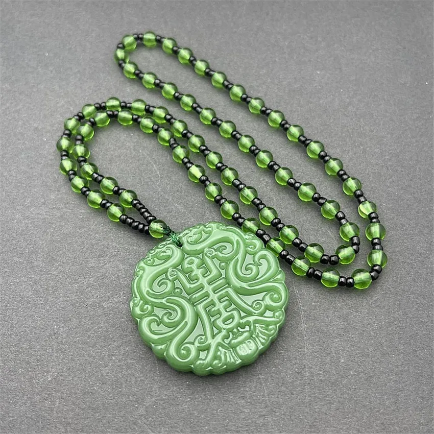 New Natural Emerald Money Pixiu Pendant Necklace Jewellery Fashion Accessories Hand-Carved Man Woman Luck Amulet Gifts