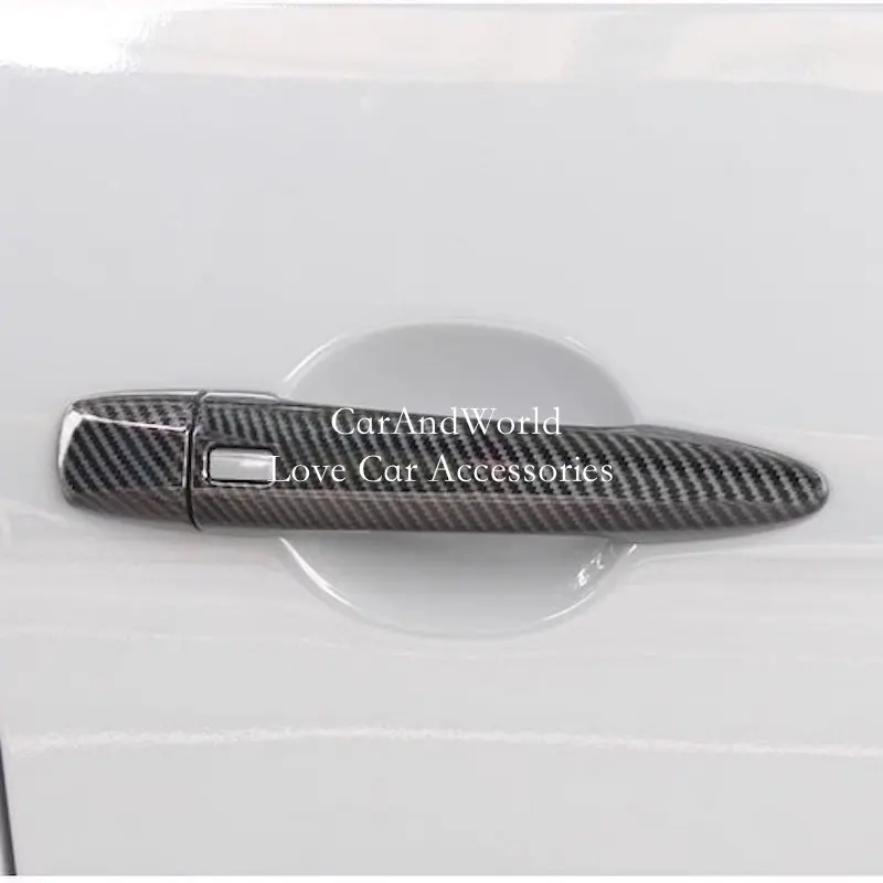 Carbon Fiber For Nissan X-Trail XTrail T33 Rogue 2021-2024 Body Door Handle Bowl Holder Cover Trims Car Accessories