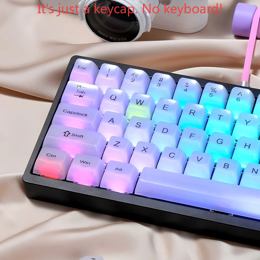 GEFENSI 115-key Fog Transparent Keycap PC Transparent Keycap MDA Suitable For MX Switch 60/84/98/108 Mechanical Keyboard Replace