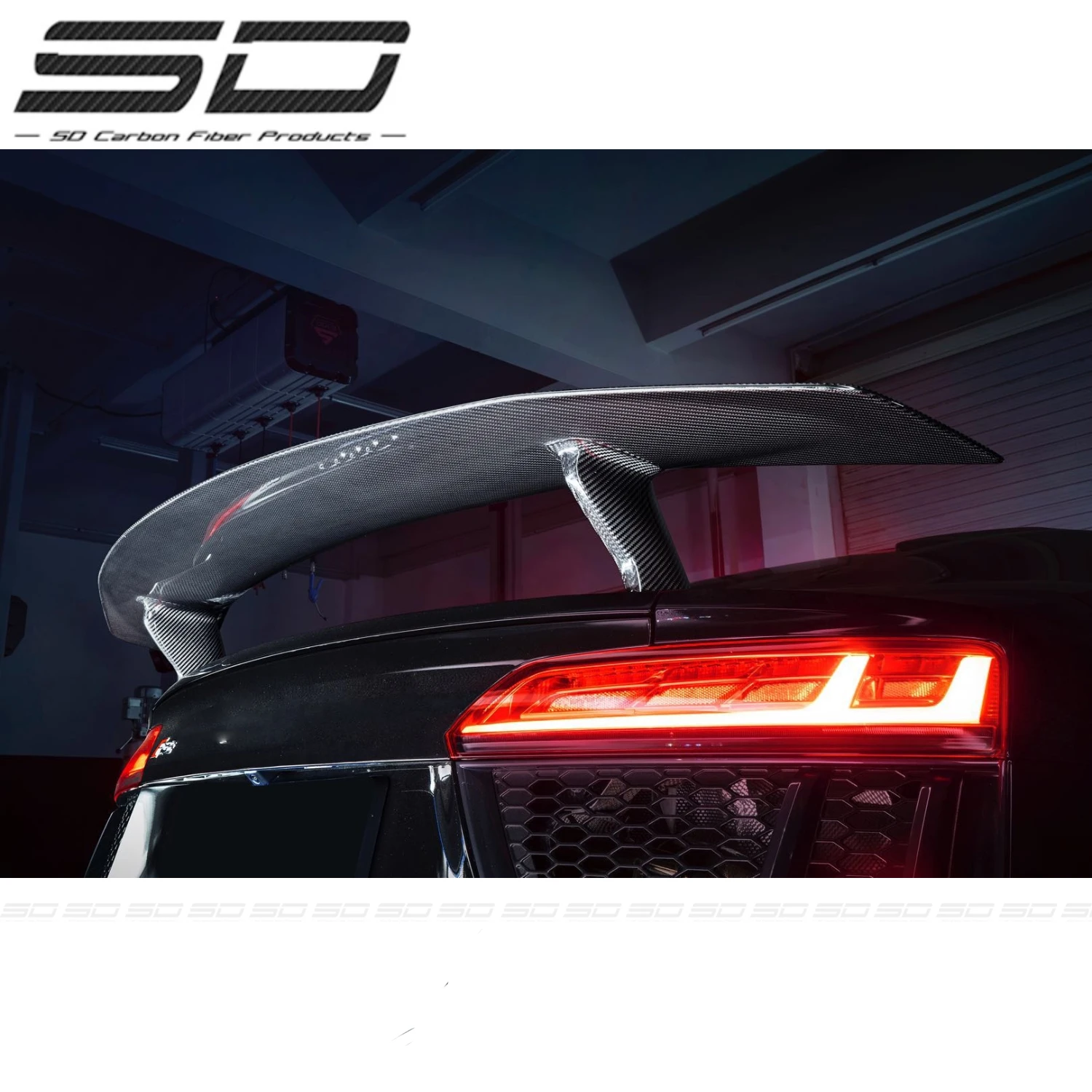 Au-di R8 17-19 Facelift High Quality V Style Dry Carbon Fiber Body Kit Spoiler