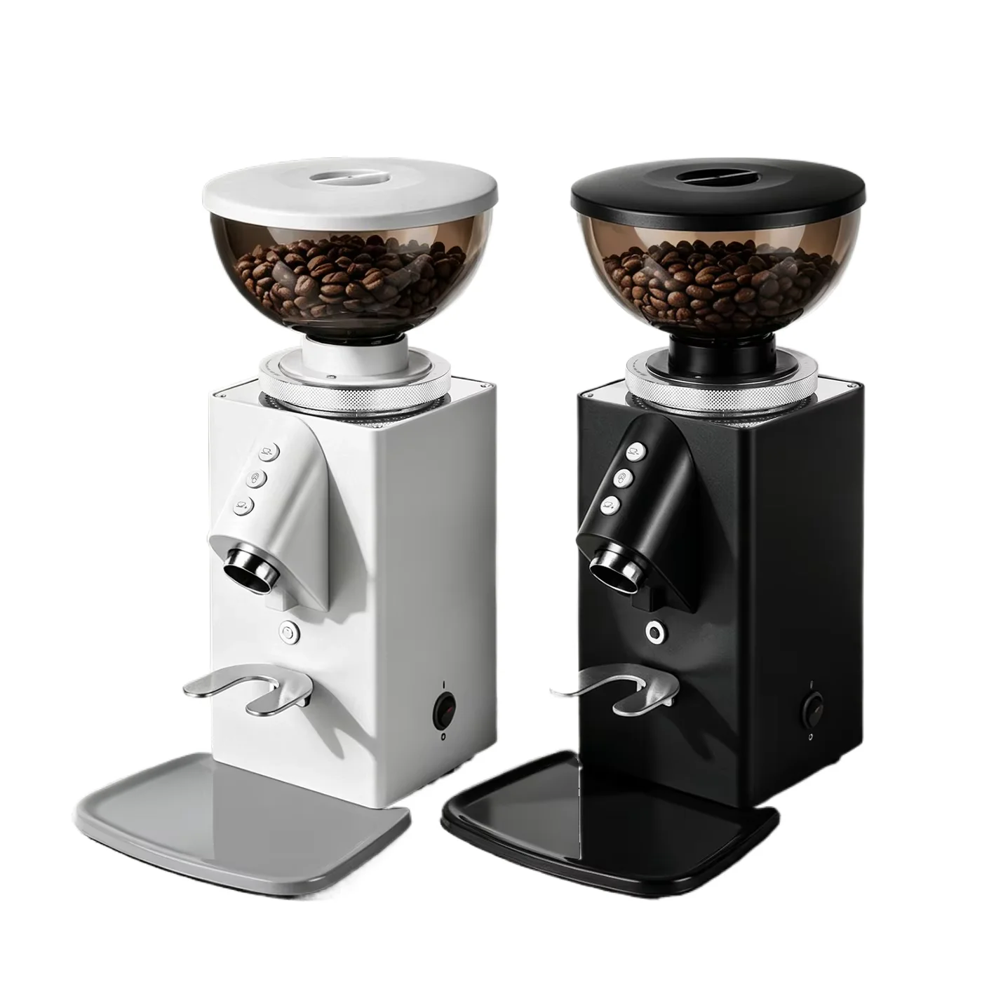 High Precision Mini Automatic Coffee Grinder 60mm Stainless Steel Flat Burr Touch Screen Timing Quantitative Grinding