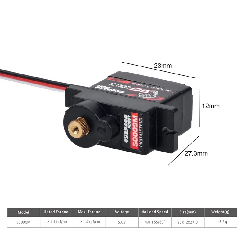 

A47M Premium 4PCS S0009M 9G Digital Servos Metal Gear Servo 1.4KG Steering Gear for RC Cars Parts Airplane Boat Ship Plane
