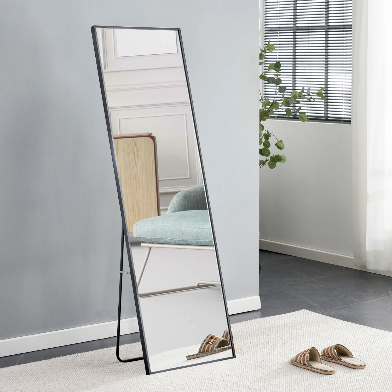 The 4st generation aluminum alloy metal frame wall mounted full body mirror, bathroom makeup mirror, bedroom, decorative mirror,