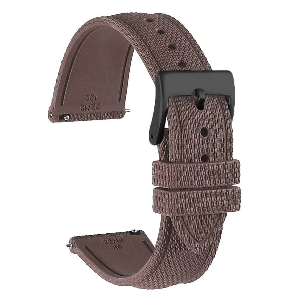Sailcloth Fkm Watch Strap 19mm 20mm 21mm 22mm Fluororubber Watchband Quick Release Waterproof Sport Watch Band for Men image 3