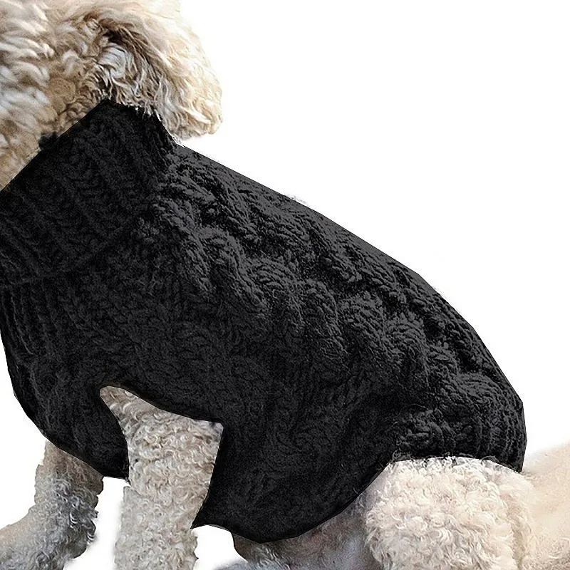 Dog Winter Clothes Warm Pet Dog Knitted Sweater Soft Puppy Turtleneck Pet Clothes Solid Color Cat Sweaters Chihuahua Dog Clothes