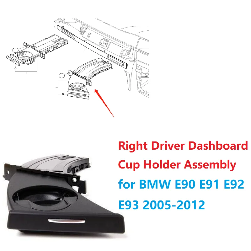 

RHD Car Retractable Cup Holder 51459173464 for BMW E90 E91 E92 E93 2005-2012 Right Driver Dashboard Drink Holder