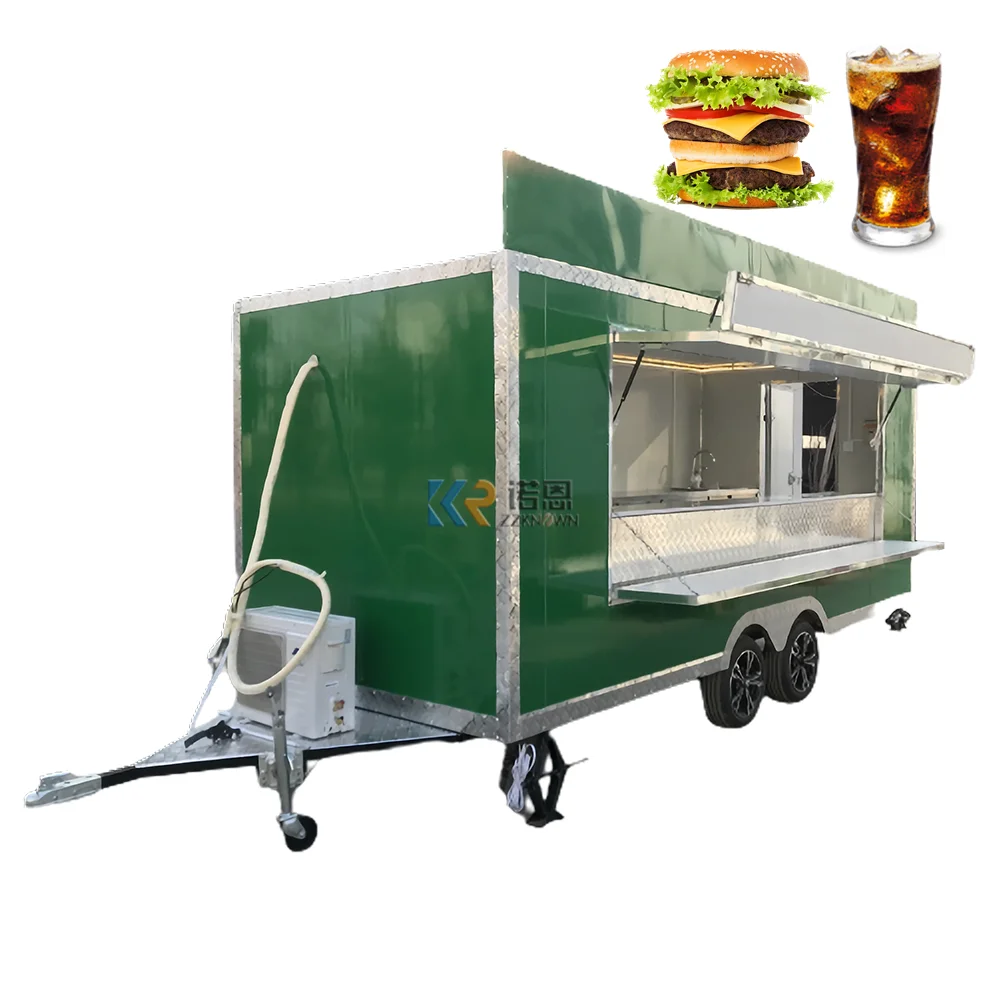 Hot Selling Ice cream Drincks Fast Food Truck Mobile Street BBQ Food Trailer Food Truck with Fully Equipped Equipments