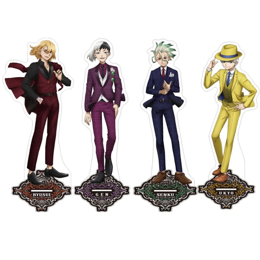 Anime Store Dr.Stone Ukyo Saionji Gen Asagiri Senku Ishigami Color Suit Ver Acrylic Stand Desktop Decor Fans  Gifts About 15cm