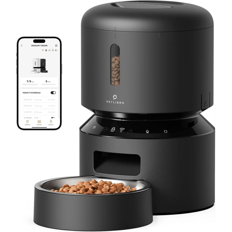 

Automatic Cat Feeder, 5G WiFi with Freshness Preservation, 3L Timed for Dry Food, Up to 48 Port