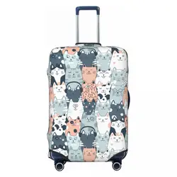 Custom Cute Kitten Cat Doodle Luggage Cover Protector Cute Travel Suitcase Protective Cover for 18-32 Inch