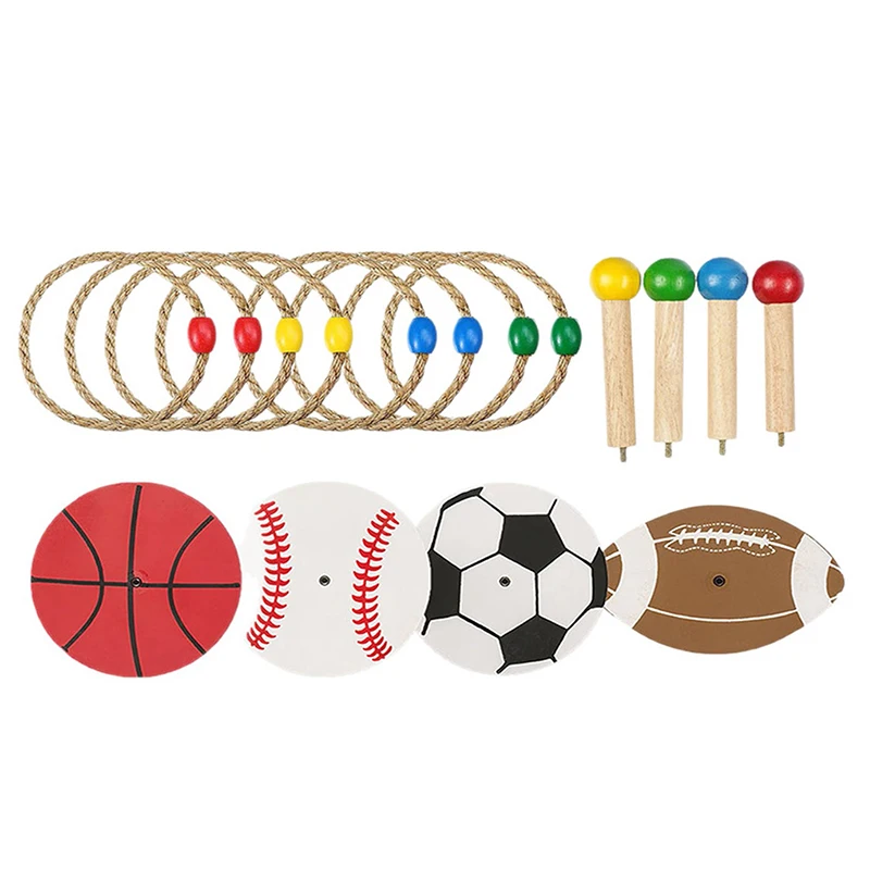 Fun Outdoor Sports Ball Hemp Rope Ring Throwing Educational Toy Children's Outdoor Sports Sensory Training Game Props Supplies