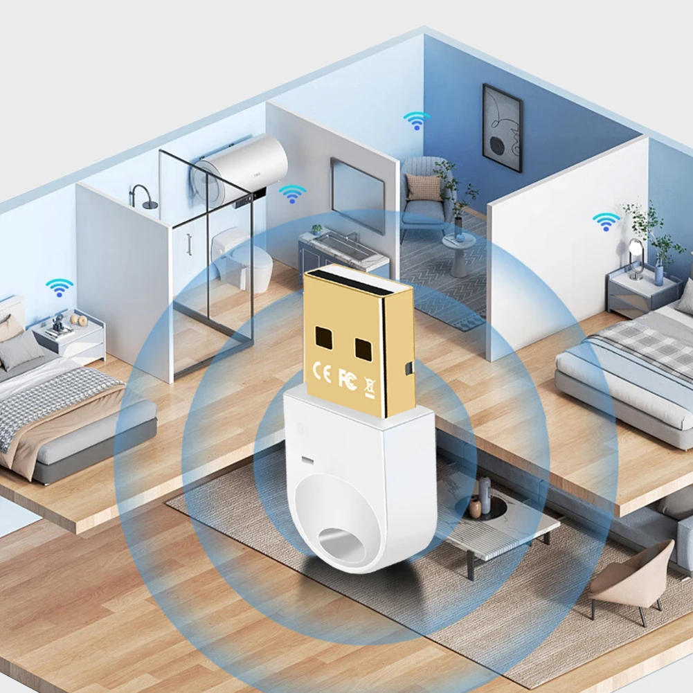 BT 5.4 Adapter Supports Win11/10/8.1 USB BT Dongle Wireless BT Transmitter Receiver for PC Mouse Keyboard Headphones Speakers
