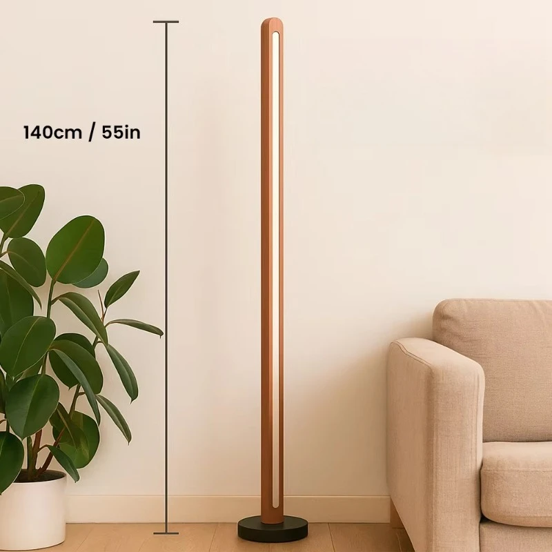 Art Deco Bedside Inspiration Beech Wooden Floor Lamp Modern Corner Lamp 140cm
