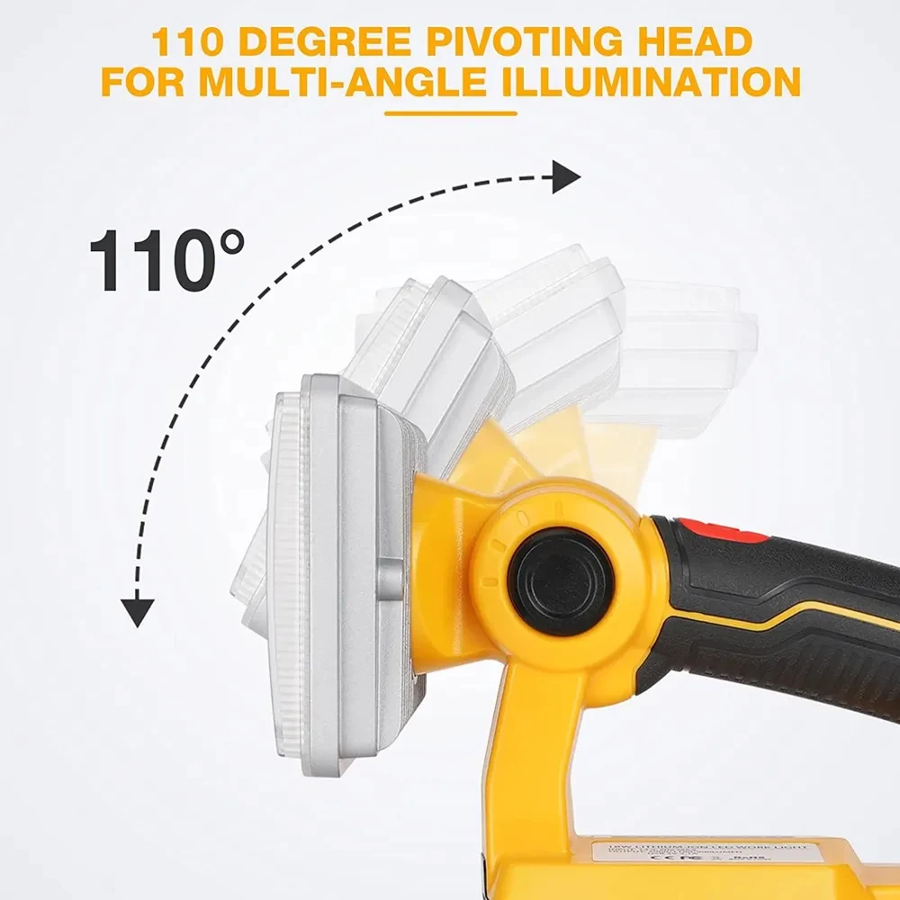 DCB200 Lamp Work Light tool light Spotlight outdoor light Led lights For DEWALT 18W 5 inch 14.4V-20V lithium ion battery DCB182 image 3