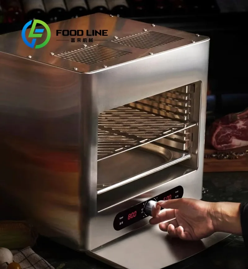 Stainless Steel 800 Degree High Temperature Commercial Electric Oven Fully Automatic Frying Steak Machine Steak Grill
