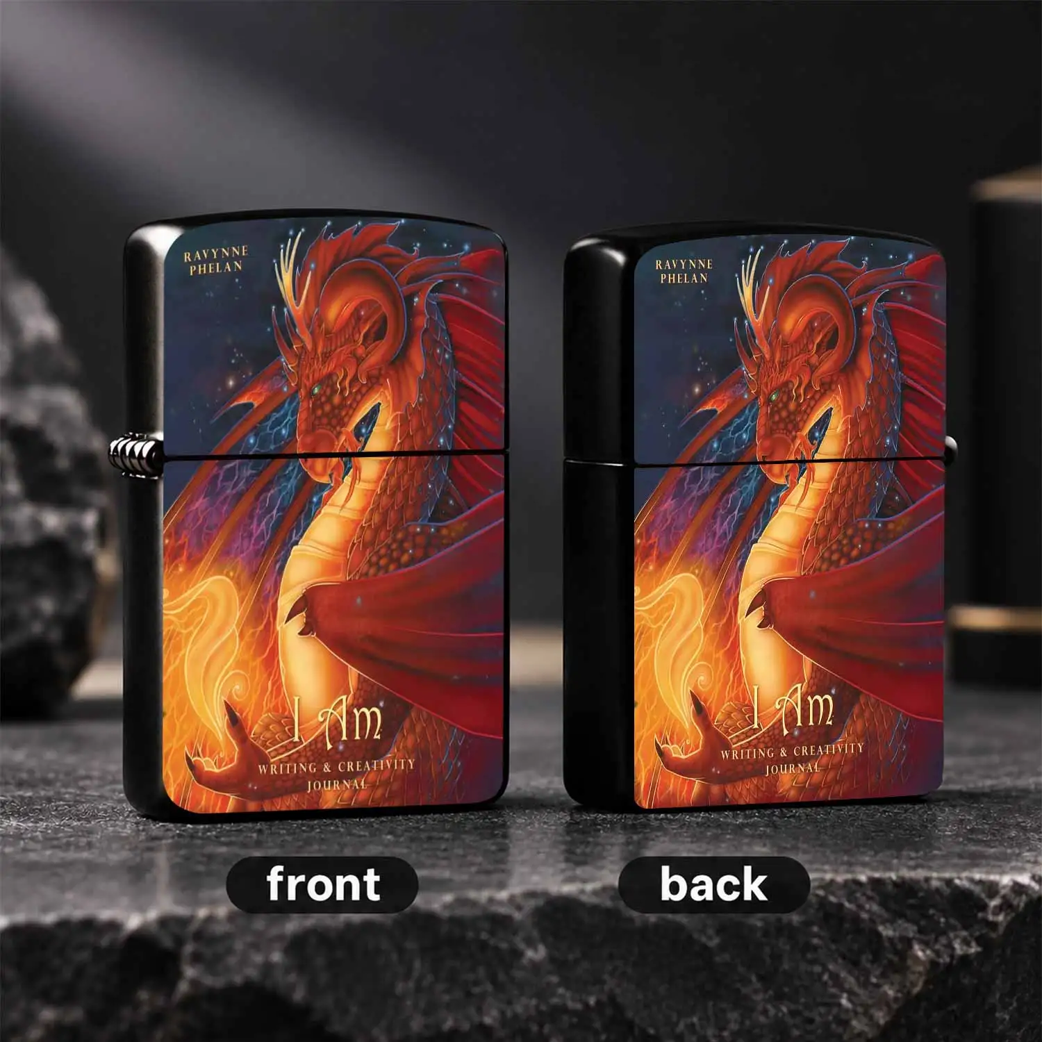 Creative Fantasy Red Flame Dragon Starry Sky Themed Lighter, Artistic Painted Delicate Item, Suitable for Daily Outdoor Multi-scenarios, Cool Personalized Collectible Gift, Practical Portable Interest A Humorous And Interesting Lighter