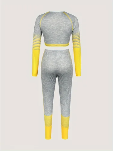 Imagen 2 del producto Traje de pantalón degradado con estampado de letras para mujer, ropa de otoño e invierno, 2022