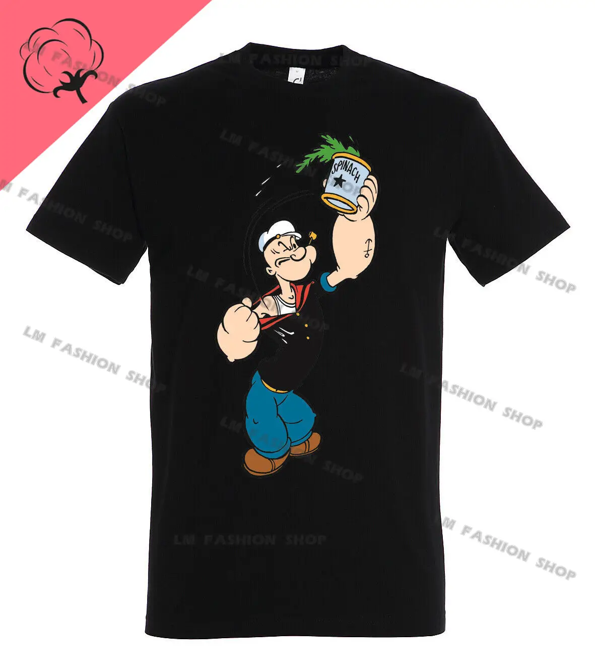 Youth Designz Popeye Men Women and Men Clothing Cotton Printed T-Shirt Print Funny Saying Sports Cartoon Fitness-