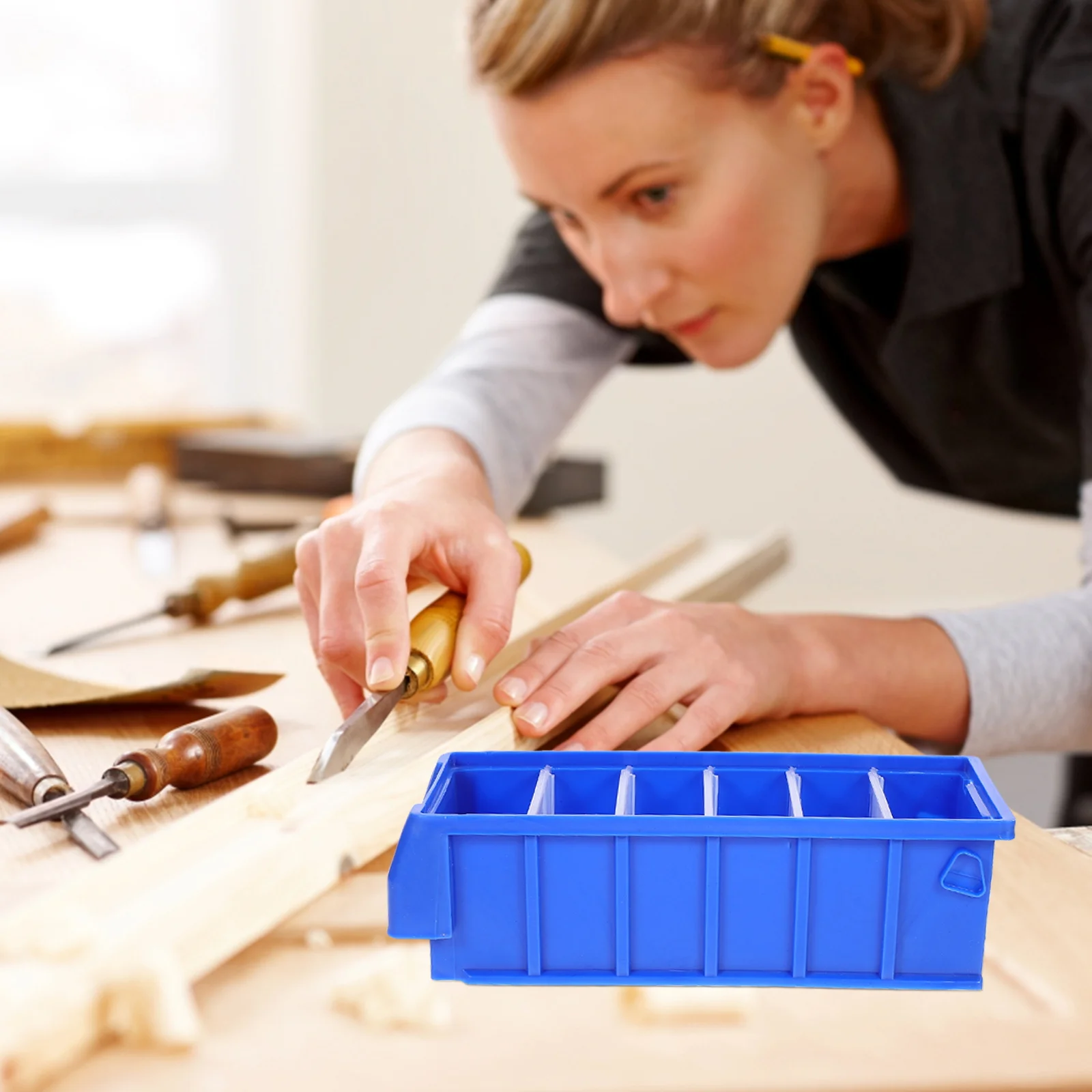 

2pcs Screw Storage Organizer Durable Tool Parts Box Lightweight Workshop Component Case Garage Kitchen Storage Toolbox Hardware