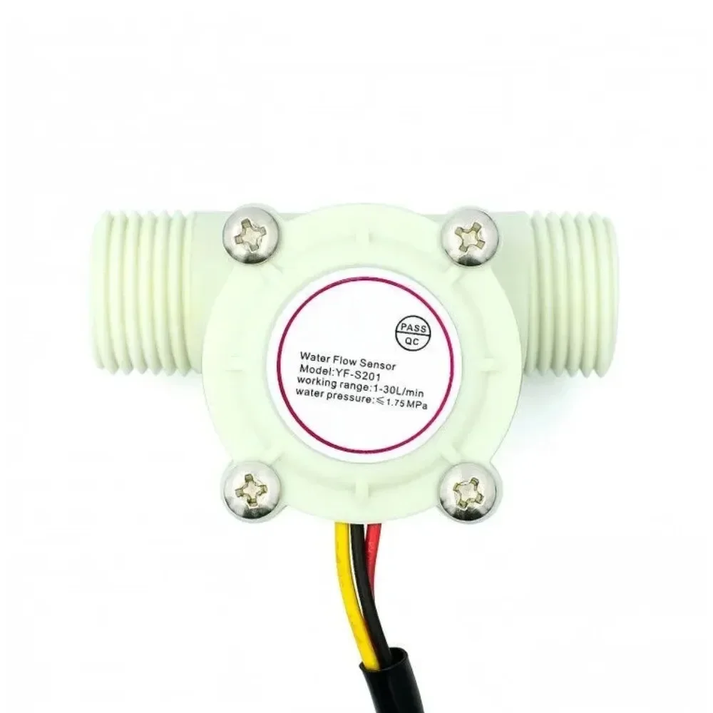 Sensor de flujo de agua DC 5-18V, medidor de flujo Hall, Control de agua, flujo de líquido 1-30L/min, interruptor de Sensor de 2.0MPa YF-S201