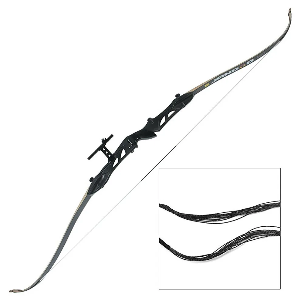 

12 Strand Bowstring For Recurve Long Recurve String Hunting Black Adjustable Endless Loop String Archery Hunting Gear