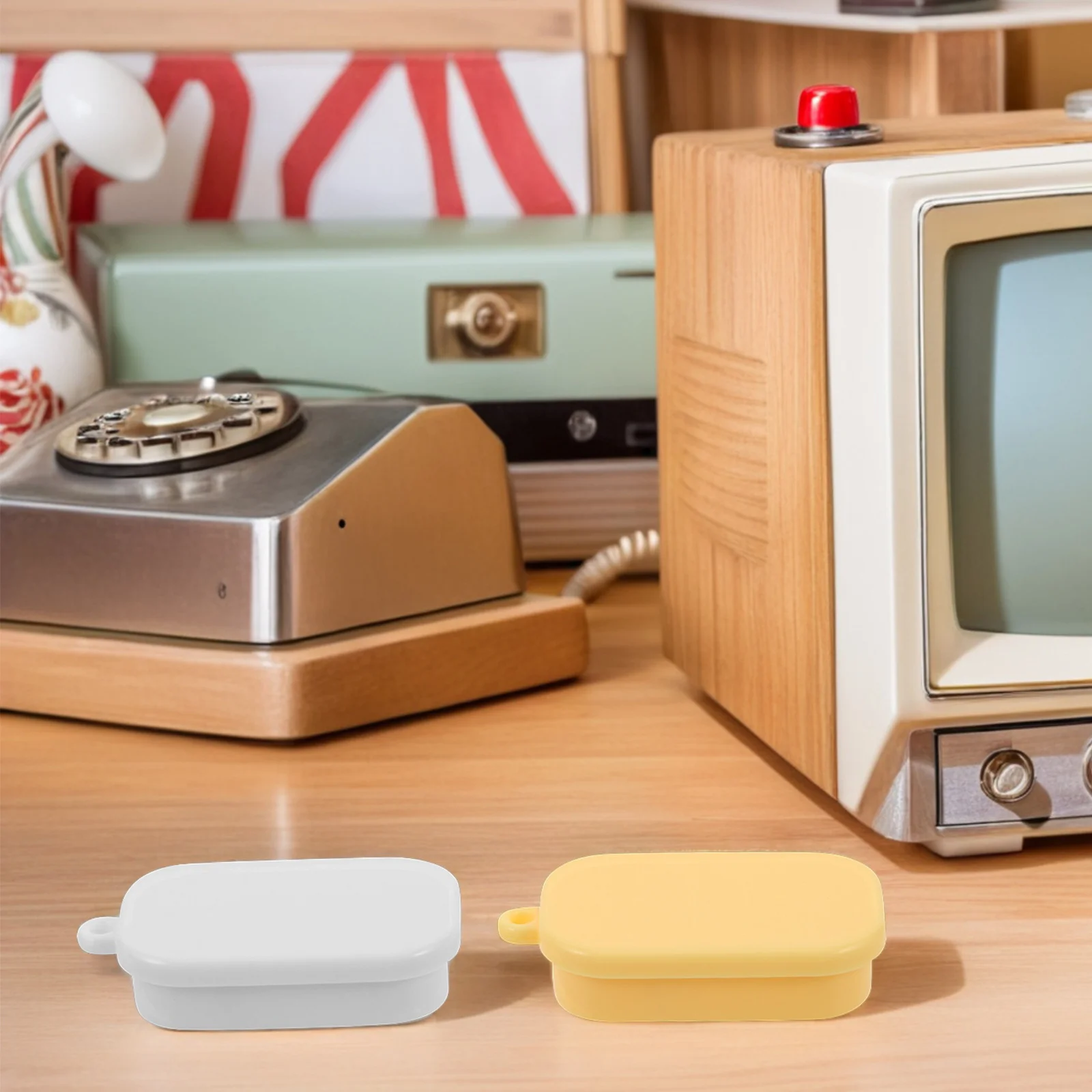 50 szt. Mini Lunch Box Symulowany Pojemnik na Żywność z Przegródkami Organizer na Przekąski Akcesoria do Zabawy w Udawanie Kuchni dla Dzieci