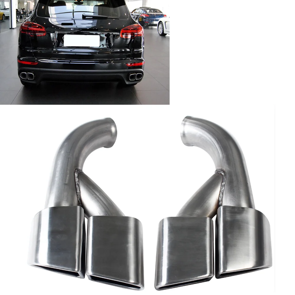 Car Rear Exhaust Muffler Tip Pipe Air Outlet Vent Exhause Tailpipe For Porsche Cayenne 958.2 V6 Base 3.0T 2015-2017