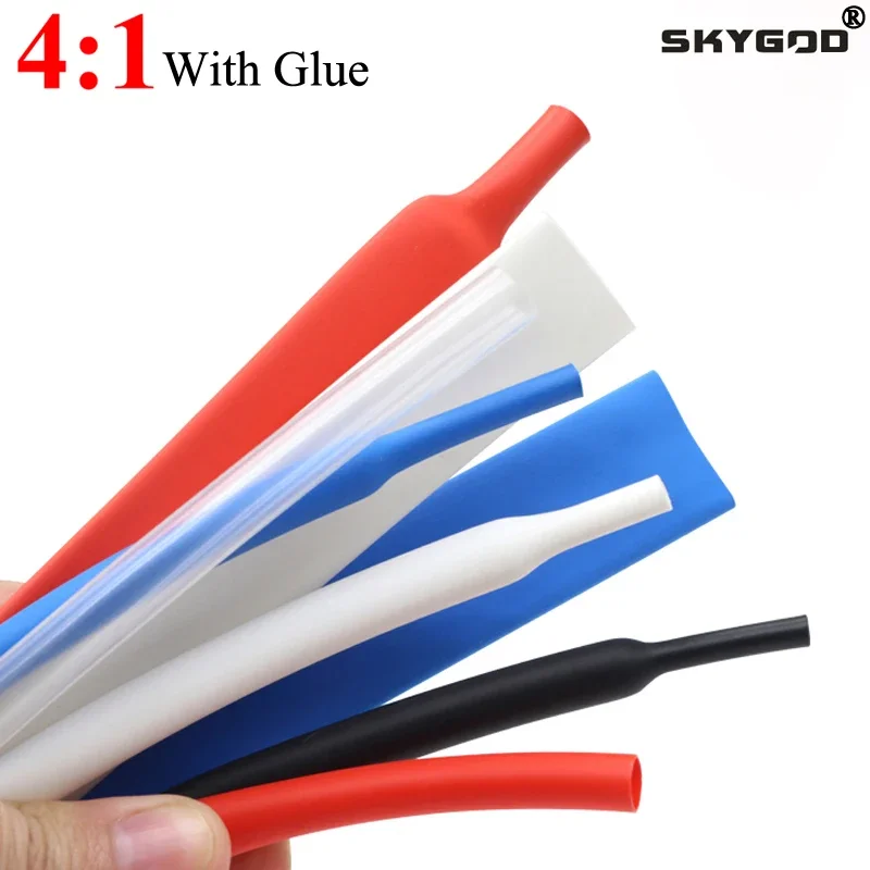 1~50M 4:1 Heat Shrink Tube Diameter 4 6 8 12 16 20 24 40 52 72mm Adhesive Lined Sleeve Wrap with Glue Dual Wall Tubing