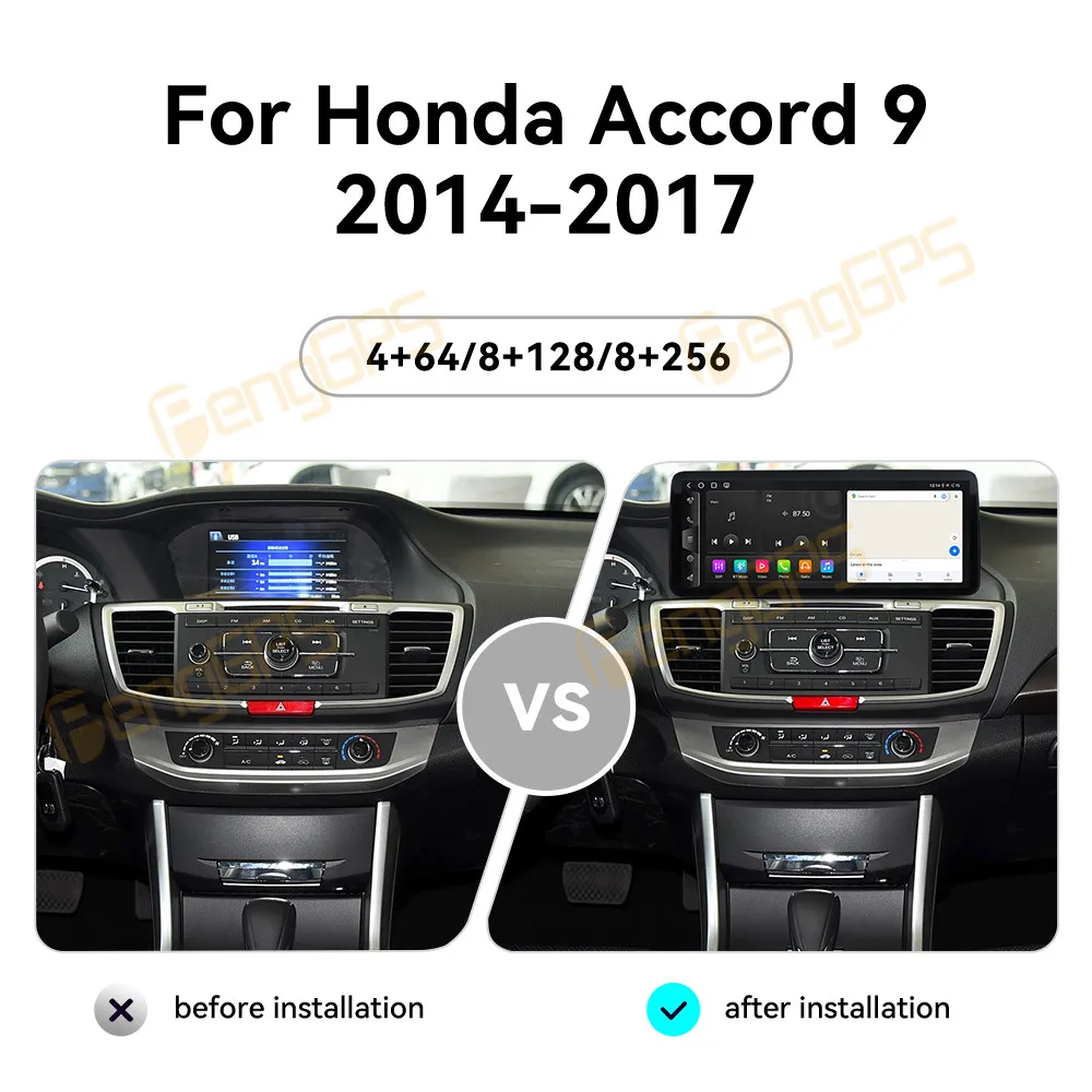 راديو السيارة شاشة رقيقة جدا أندرويد 13 لهوندا أكورد 2014-2017 مشغل وسائط متعددة ستيريو Carplay السيارات لتحديد المواقع والملاحة المضيف واي فاي #2