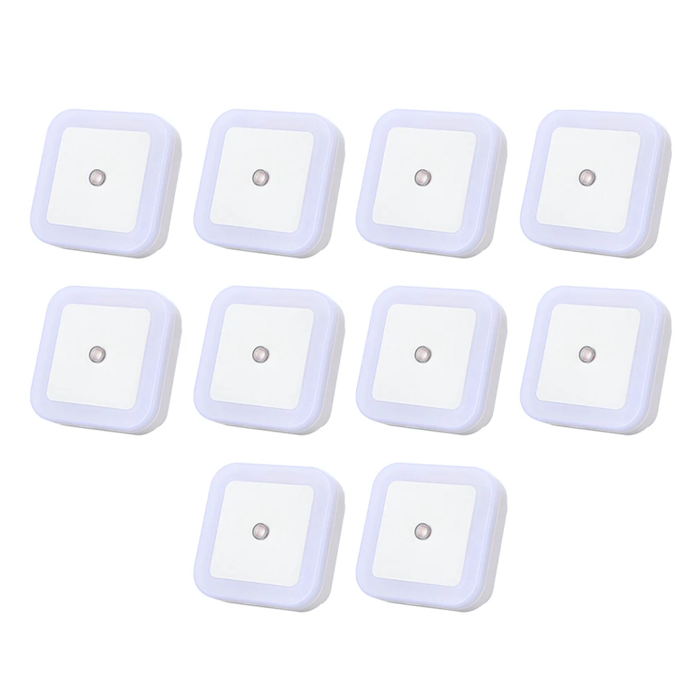 10 قطعة Led ليلة الاستشعار مصباح التوصيل في ليلة صغيرة لغرفة النوم غرفة المعيشة مكتب المنزل ضوء منخفض مع مستشعر الضوء