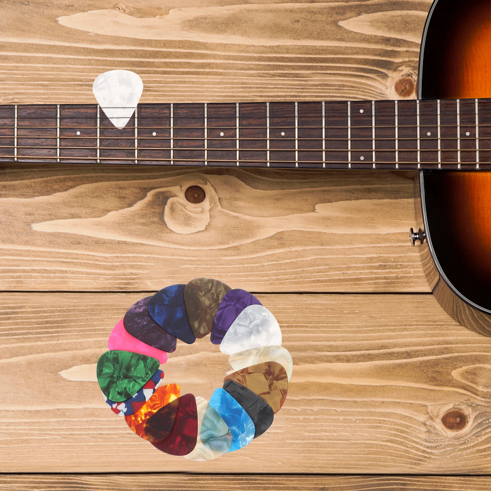 

32Pcs Guitar Picks Premium Material Smooth Edge for Acoustic Electric Bass Ukulele Guitar Accessories Practice Parts