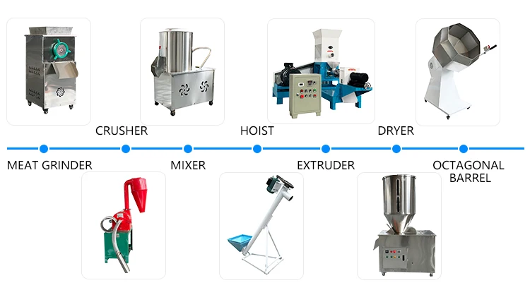 신형 애완동물 사료 압출기 개 사료 기계 제조기 엔진 모터 펌프 기어 고품질 부품 포함