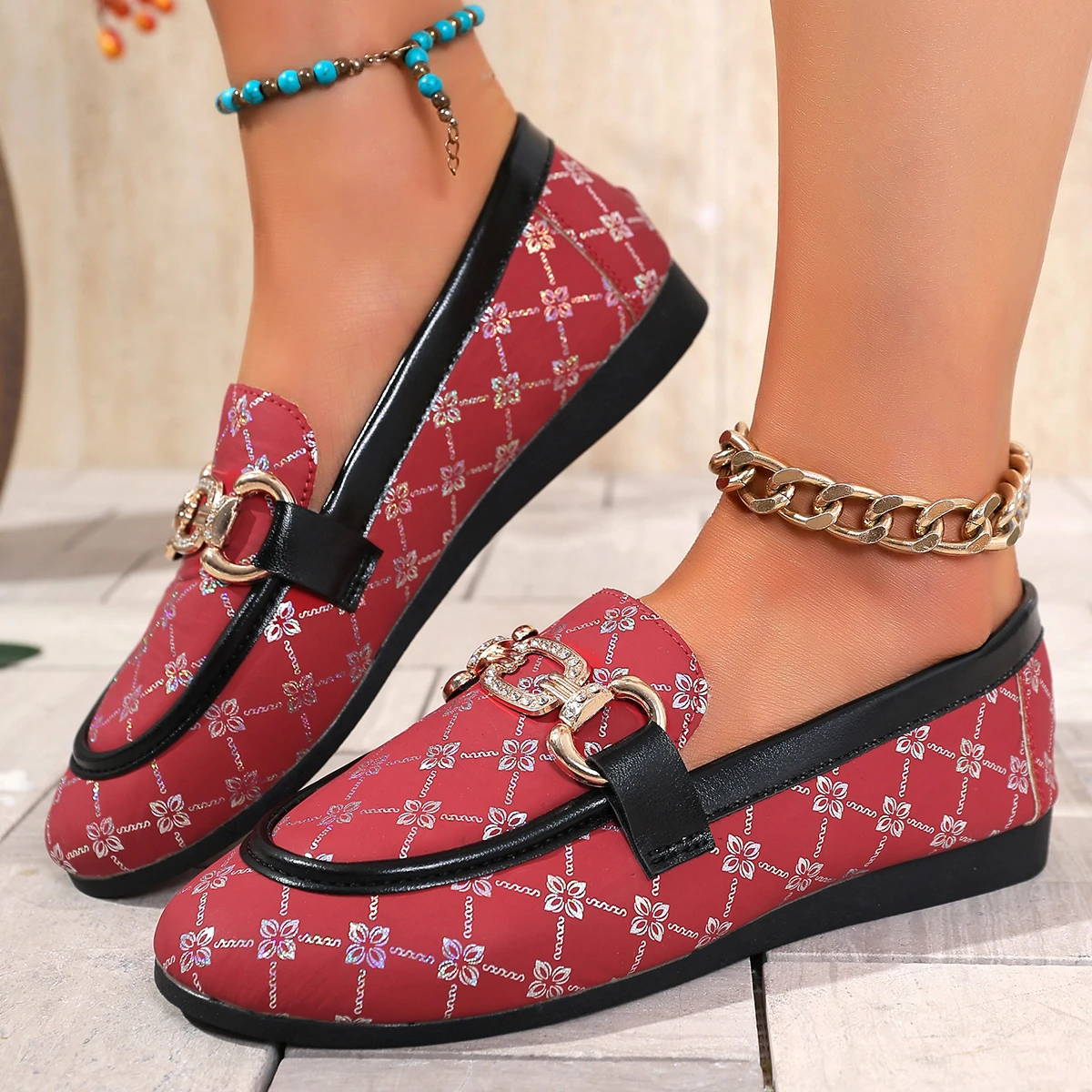 

Women Sneakers Colorful Large Size Flat Bottom Single Shoes Women Print Casual Slip-On Loafers Comfortable Low Heel Summer Shoes