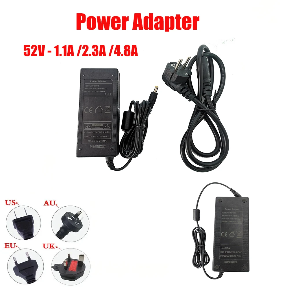 

EWIND AC DC Adapter 52V 1.15A 2.3A 4.8A Power Supply adapater DC 52V 60W 120W 240W Adapter For CCTV Camera