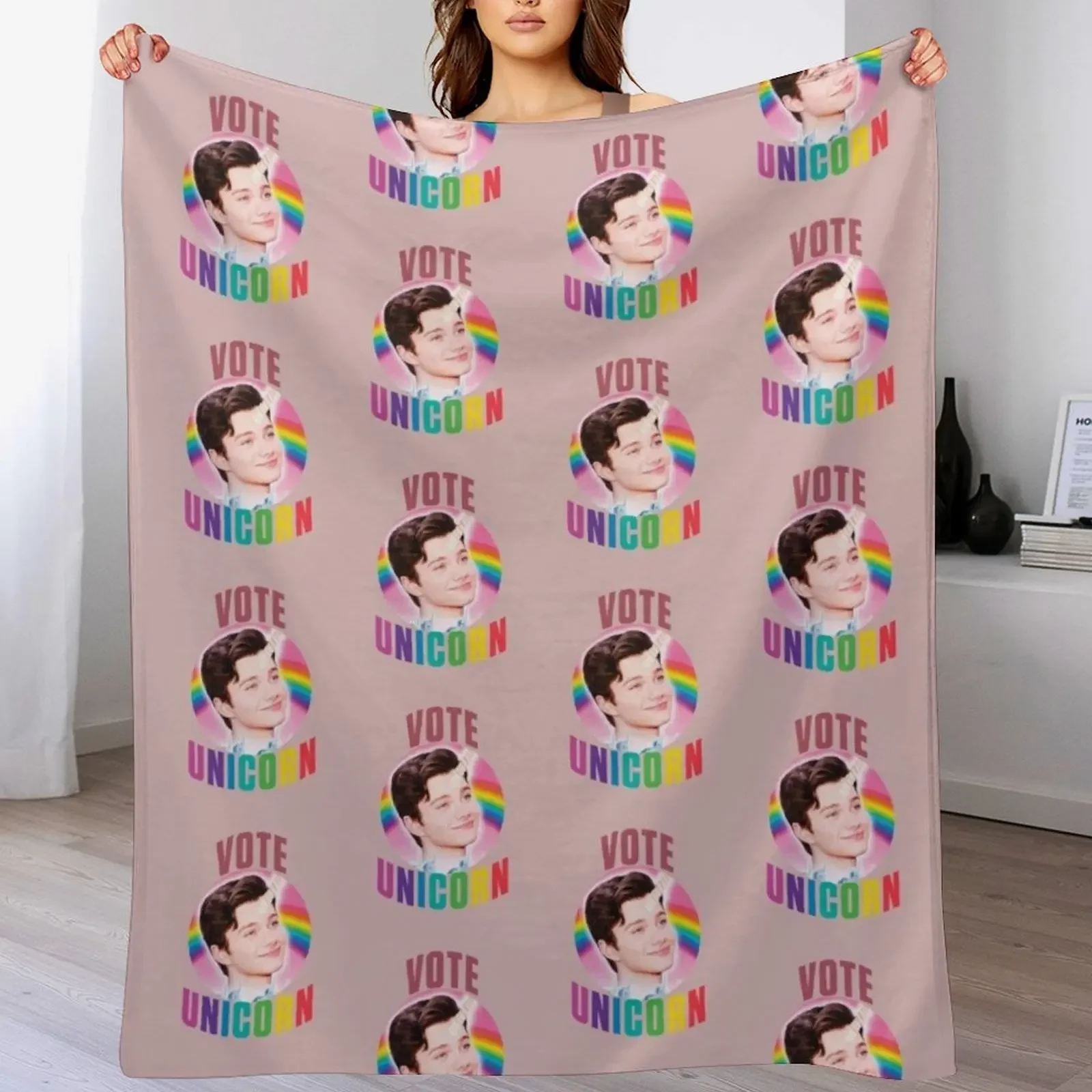 

vote unicorn glee Throw Blanket Fade Resistant Durable Throw Blanket