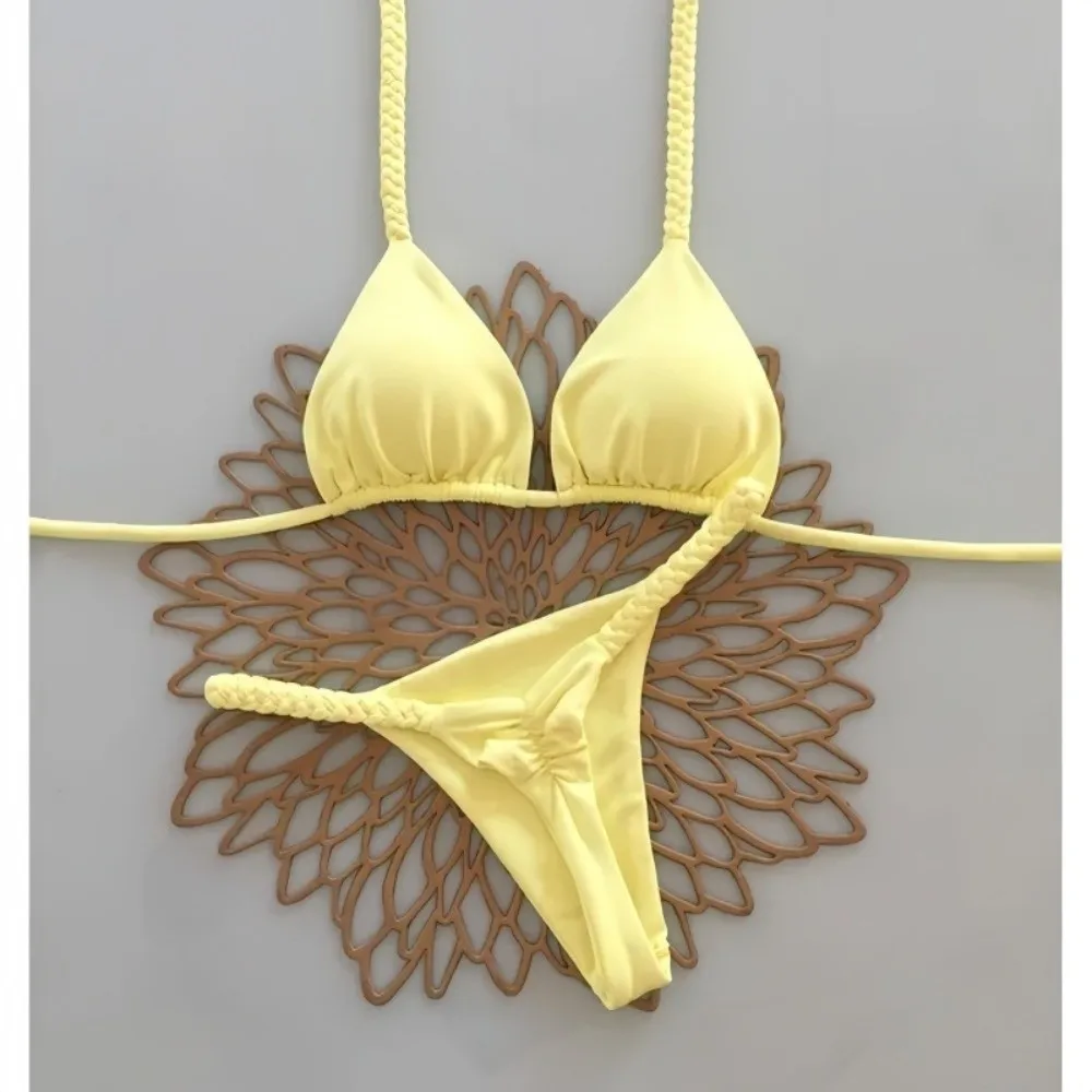 

2Pcs/Set Fashion Summer Beach Bikini Brazilian Casual Women Swimsuit Bathing Suit Push-Up Bikini Set Beach
