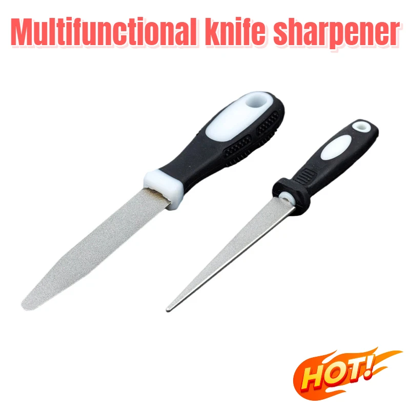 

Алмазный точильный камень, двусторонний дизайн, плоское шлифование и дуговое шлифование, легко захватывающий инструмент, точилка, кухонные инструменты, новинка